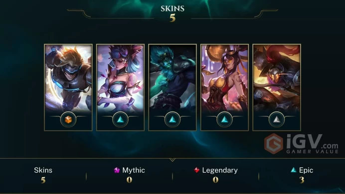 | NA | 5 SKINS | PLATINUM 3 | 43 CHAMPIONS | 45 LEVEL | INSTANT DELIVERY | FULL ACCESS | FbmT1 |