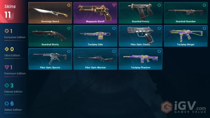 [NA] 11NS | 1 KNIVES |Sovereign Sword Magepunk Sheriff Fiber Optic Classic Guardrail Frenzy Guardrail Shorty Tactiplay Phantom Guardrail 