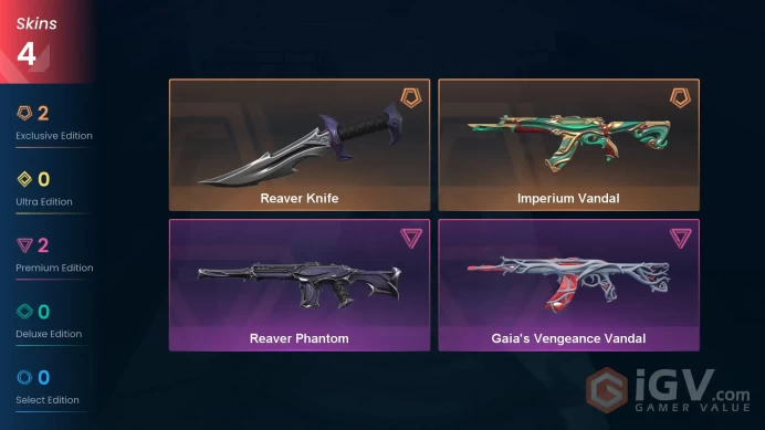 [NA] 4S | 1 KNIVES |Reaver Knife Imperium Vandal Gaia's Vengeance Vandal Reaver Phantom