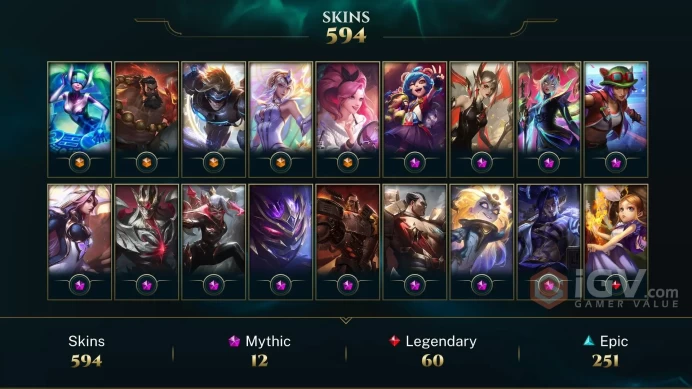 EUW 579 Skins 172 Champs | Mecha Kingdoms Garen | Program Lissandra | Coven Lissandra | Infernal Akali | Headhunter Akali | LOL0059