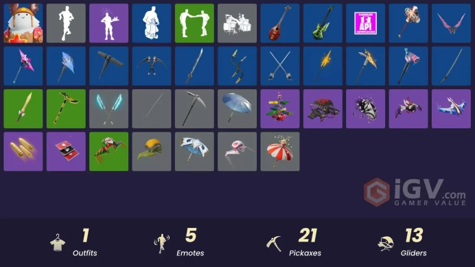 Fortnite Account [PC] 1 skins | Sled Ready Guff | Dreamer's Two-Shot | Lunarios | Fa-la-la-Llama | Hope Star | Redmask Ranker | Bard's Gem | Out