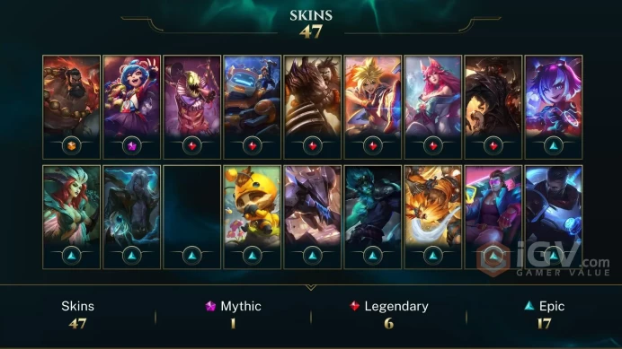 EUW -(S16) SILVER 1(25LP) + HIGH LP GAIN- 95 Champ - 47 Good Skins(1 Ultimate, 1 Mythic, 6 Legendary, 17 Epic) - 41K BE - FULL ACCES - CHEAP