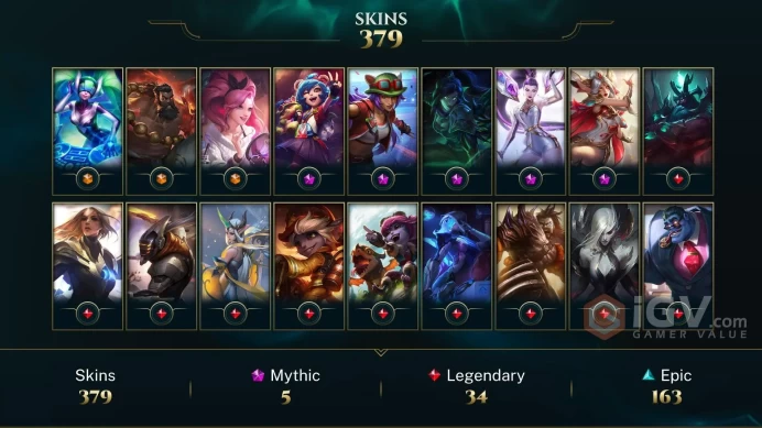 EUW / PLATIN 3(95LP) - %60WR- 172 Champ - 379 Perfect Skins(3 Ultimate, 5 Mythic, 34 Legendary, 163 Epic) -74K BE- FULL ACCES - SAFETY - CHEAP