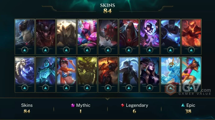 [NA]  LOL 86 SKINS
