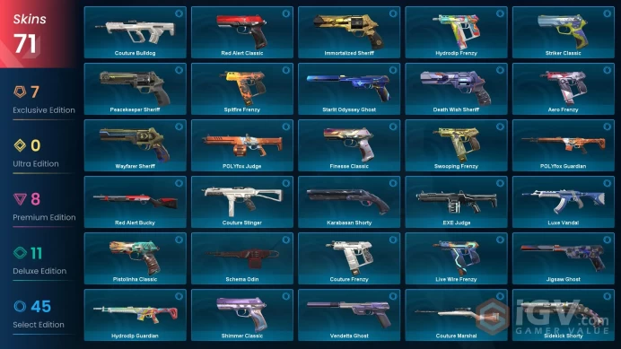 EU-Turkey 71 Skins > x4 Radiant Buddy  EP4-EP5 Radiant  Glitchpop Vandal RGX 11z Pro Vandal RGX 11z Pro Firefly Prime Vandal  99060953