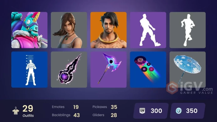 Fortnite Account [PC] 29 skins | Alli | Renzo the Destroyer | Spire Assassin | Raz | Lara Croft | Ruby Shadows | Chappell Roan | Neymar Jr | Reb