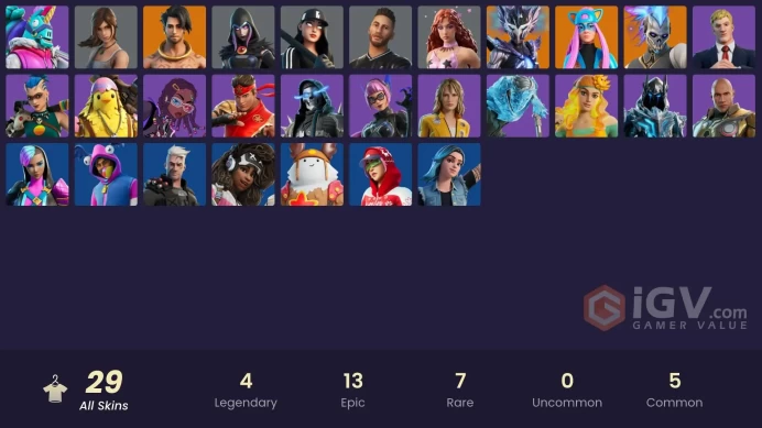 Fortnite Account [PC] 29 skins | Alli | Renzo the Destroyer | Spire Assassin | Raz | Lara Croft | Ruby Shadows | Chappell Roan | Neymar Jr | Reb