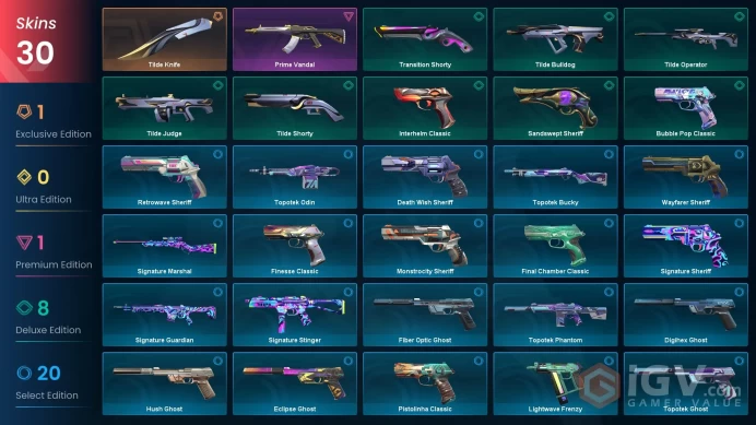 [EU] 30 SKINS | 1 KNIFES | 23 AGENTS | Tilde Knife, Prime Vandal, Transition Shorty, Tilde Bulldog | ~ 1,775 VP Inventory value