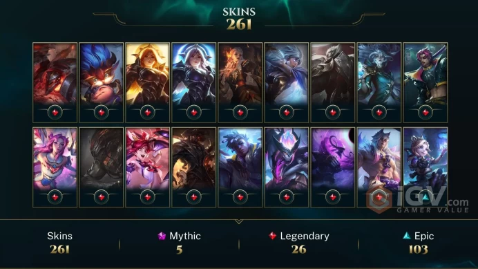 EUW / EMERALD 4 - 172 Champ - 261 Perfect Skins(4 Ultimate, 5 Mythic, 26 Legendary, 103 Epic) - 187 CHROMAS - S6 ACC - FULL ACCES -CHEAP