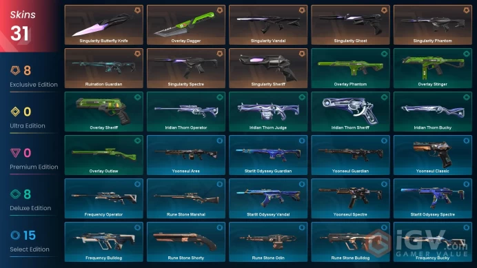 EU [ 31 TOP SKINS + 2 KNIFE ] Singularity Sheriff + Singularity Butterfly Knife + Singularity Phantom + Singularity Ghost / full acces
