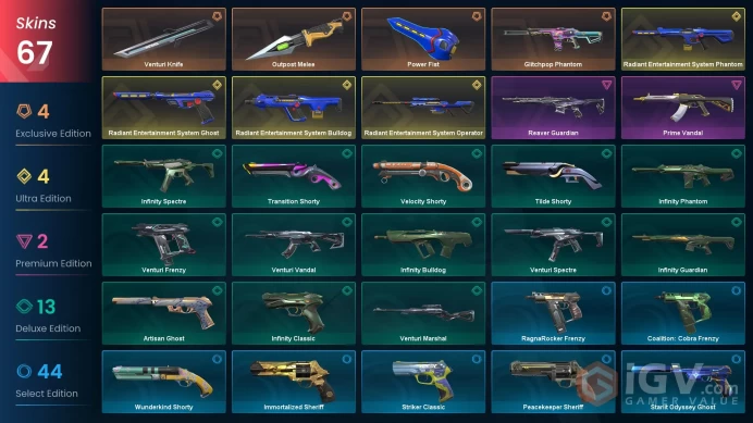 [EU] Email | 24k VP Spent | 67 skins | Radiant Entertainment System Bundle | Glitchpop Phantom | Prime Vandal | Outpost Melee