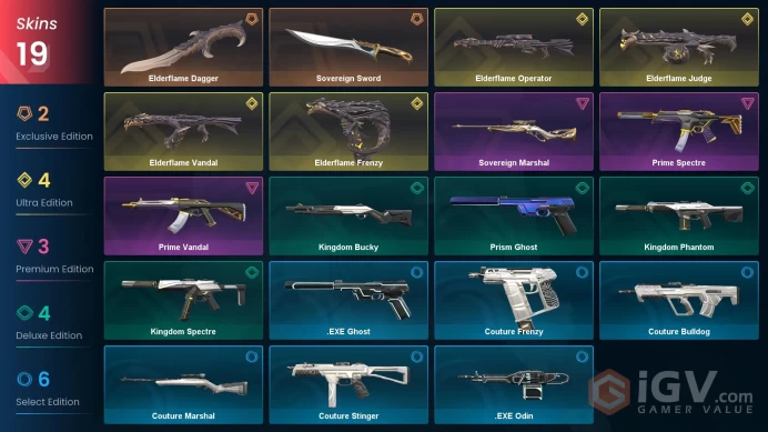[EU] Email | 25k VP Spent | Elderflame Bundle | Sovereign Sword | Prime Vandal | Elderflame Dagger | Elderflame Vandal | Elderflame Operator