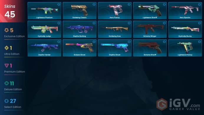 [EU] Email | 45 Skins | 5 Knifes | Elderflame Vandal | RGX 11z Pro Firefly | Velocity Karambit | Forsaken Ritual Blade | Songsteel