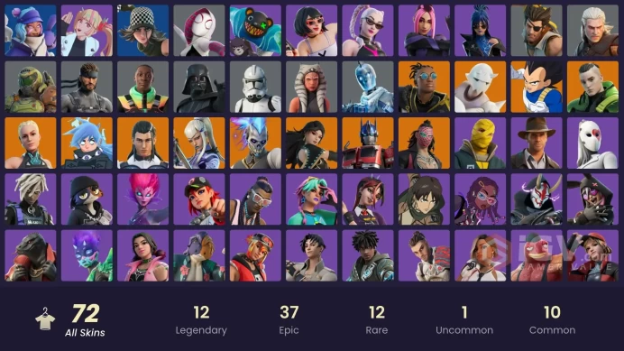 ACC120 Fortnite Account [PC] 72 skins | The Ageless | Era | Paradigm (Reality-659) | Malik | Nezumi | Vegeta | Twyn | Snap | Kado Thorne | 