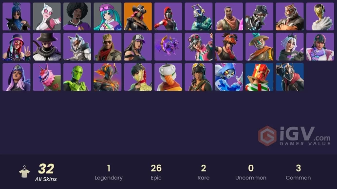 ACC195 Fortnite Account [PC] 32 skins | Calamity | Gwenpool | LBC '93 Dogg | Neko Hatsune Miku | The Machinist | Jing | Polus | The Ace | Nyanj