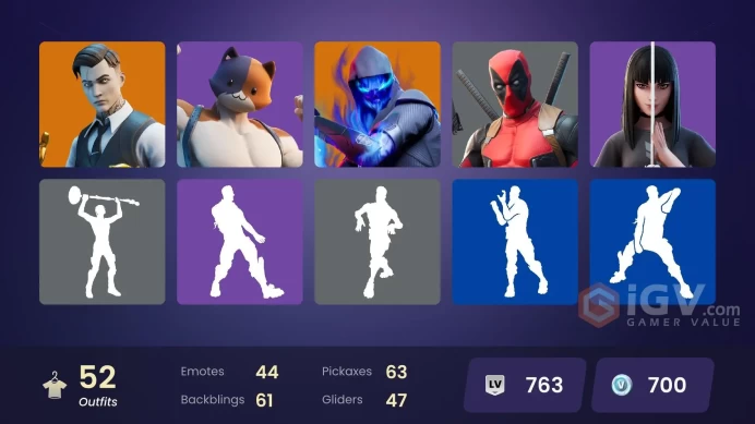 ACC196 Fortnite Account [PC] 52 skins | Gold Midas | Torin | The Cube Queen | Fusion | Gear Specialist Maya | Fade |  700 VB