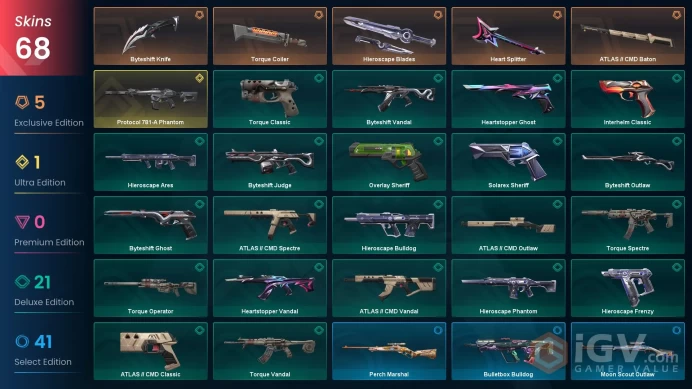 [NA]   7   SKINS | 5    KNIVES |   Protocol 781-A Phantom Endeavour Vandal Heart SplitterHieroscape BladesATLAS / CMD Baton Byteshift Knife  Tor
