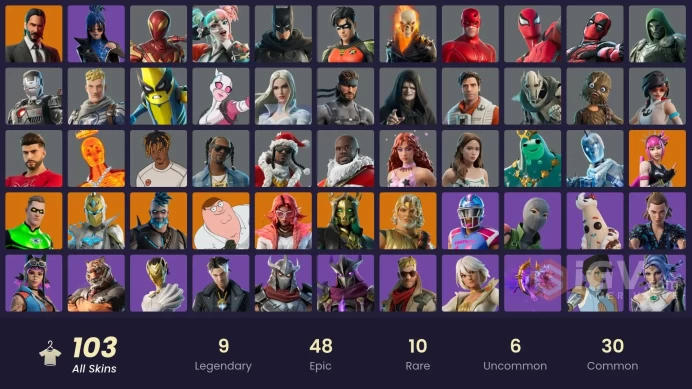ACC197 Fortnite Account [PC] 103 skins | Peter Griffin | Hunter | John Wick | Omegarok | Valeria | Power Chord | Zeus | Spectra Knight | Hades |