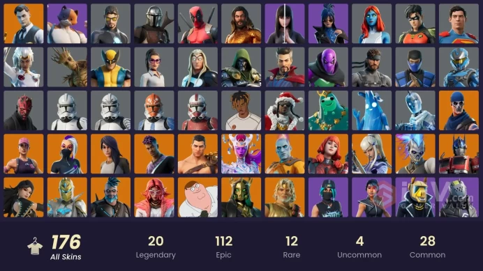 PC/PSN/Xbox/Nintendo 176 skins | OG STW Leviathan Axe | Gold Midas | Gold Brutus | Optimus Prime | Era | Gear Specialist Maya | Fade | The Origi