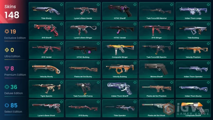NA | Ignite Fan, Reaver Karambit, RGX 11z Pro Blade+Firefly, Xenohunter Knife, Reaver Vandal, Gaia's Vandal, Recon Phantom, Neo Frontier Sheriff