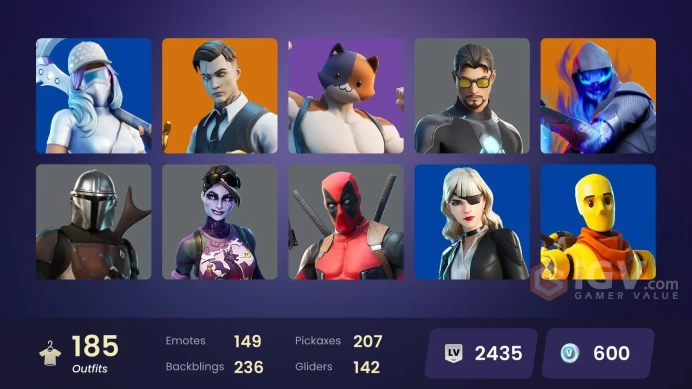 ACC226 Fortnite Account [PC] 185 skins | Gold Midas | Gold Brutus | Snap | Ronin | Eternal Knight | Menace | Omegarok 600 VB