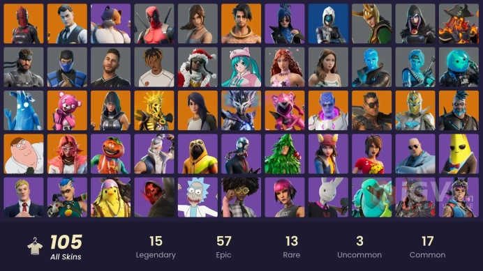 152 Skins Fa / Whiteout / Spider-Gwen / Recon Expert / Codename E.L.F. / Harley Hitter / gs061
