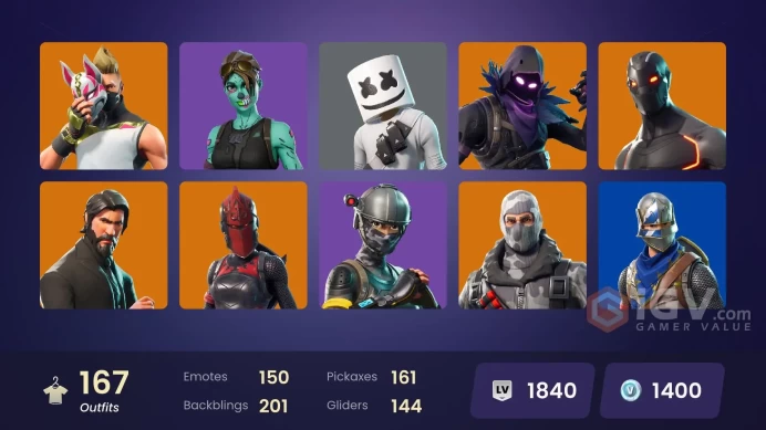 [PC/PSN/XBOX] 166 skins | OG STW | The Reaper | Blue Squire | Elite Agent | Omega (stage 5) | Unchained Ramirez | Rogue Agent | 1400 VB