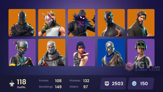 [PC] 118 skins | OG STW | Black Knight | Sparkle Specialist | The Reaper | Blue Squire | Royale Knight | Elite Agent | Blue Team Leader | 150 VB