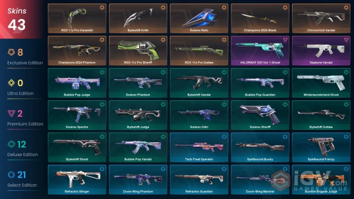 EU | Champions 2024 Bundle, RGX 11z Pro Karambit, Neptune Vandal, ChronoVoid Vandal, RGX 11z Pro Sheriff, RGX 11z Pro Outlaw, Byteshift Knife