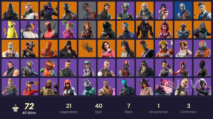 [PC/PSN] 71 skins | Black Knight | Travis Scott | Sparkle Specialist | The Reaper | Blue Squire | Royale | Elite | Blue Team Leader | 750 VB