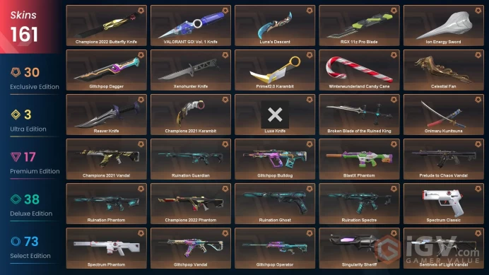 [LATAM] 161 Skins | 15 Knife | Full Acces | Champions 2021 Vandal / Champions 2021 Karambit / Champions 2022 Phantom |