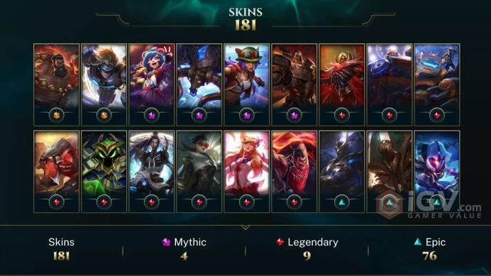 LAS - RANK READY 172 Champ - 181 Good Skins(2 Ultimate, 4 Mythic,9 Legendary, 76 Epic) - 61K BE - S4 ACC - HANDMADE - FULL ACCES-CHEAP