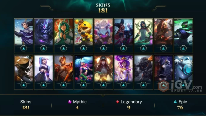 LAS - RANK READY 172 Champ - 181 Good Skins(2 Ultimate, 4 Mythic,9 Legendary, 76 Epic) - 61K BE - S4 ACC - HANDMADE - FULL ACCES-CHEAP