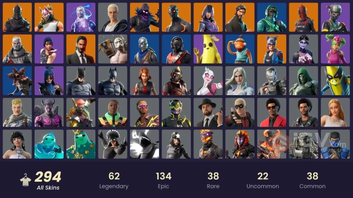 FA / 287 SKINS / BLACK KNIGHT / GALAXY / STEALTH REFLEX / SPARKLE SPECIALIST / THE REAPER / BLUE SQUIRE / ROYALE KNIGHT / OG STW