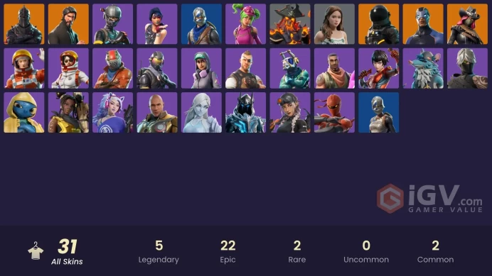 FA / 15 SKINS / BLACK KNIGHT / SPARKLE SPECIALIST / THE REAPER / BLUE SQUIRE / ROYALE KNIGHT