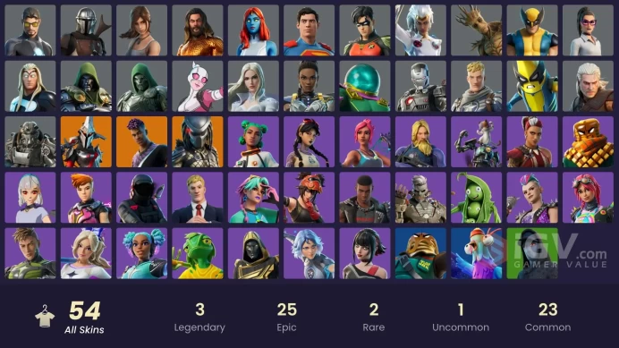 ACC270 Fortnite Account [PC] 54 skins | Fade | Eternal Knight | Predator | Mandalorian | Storm | Jennifer Walters | Groot | Doctor Doom | Doom |