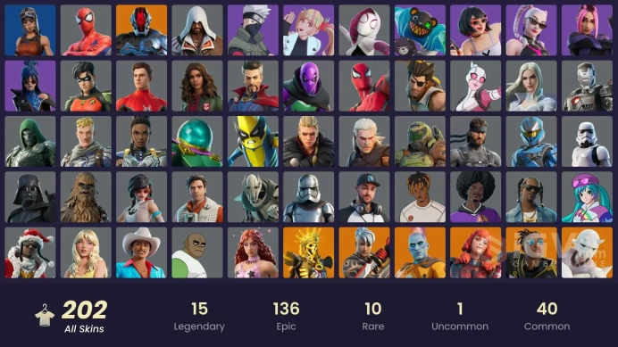 ACC271 Fortnite Account [PC] 202 skins | Renegade Raider | Naruto Uzumaki | Snap | The Foundation | Ronin | The Imagined | Oro | The Origin | Th