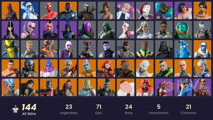 ACC273 Fortnite Account [PC] 144 skins | Subzero Cryptic | Cloud Striker | Sultura | Fixer | Snap | The Foundation | Ronin | Menace | The Imagin