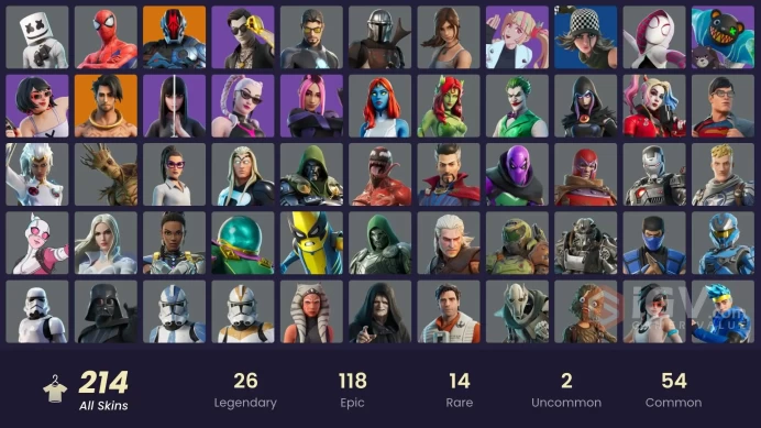  ACC276 Fortnite Account [PC] 214 skins | Snap | Hades | The Foundation | Ronin | Menace | Spire Assassin | The Imagined| 1100 VB 