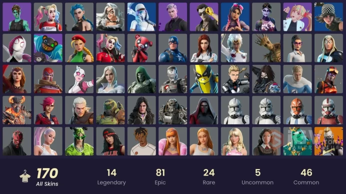ACC275 Fortnite Account [PC] 170 skins | Arcane Vi | Sultura | Lina Scorch | Arcane Jinx | Hades | All Might | Ronin | Omegarok | Twyn | Era | A