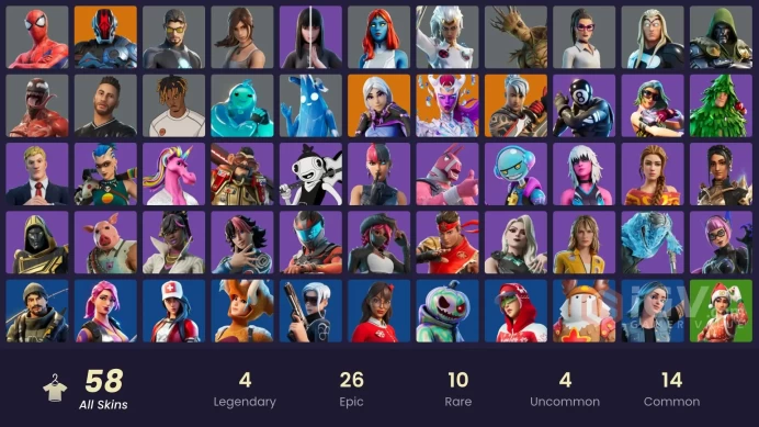 ACC277 Fortnite Account [PC] 58 skins | Torin | The Cube Queen | The Foundation | Ronin | Rippley vs Sludge | Storm | Jennifer Walters | Spider-