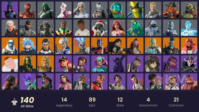 ACC278 Fortnite Account [PC] 140 skins | Hades | Omegarok | Optimus Prime | Kado Thorne | The Ageless | Era | Spectra Knight | Valeria | Nezumi 