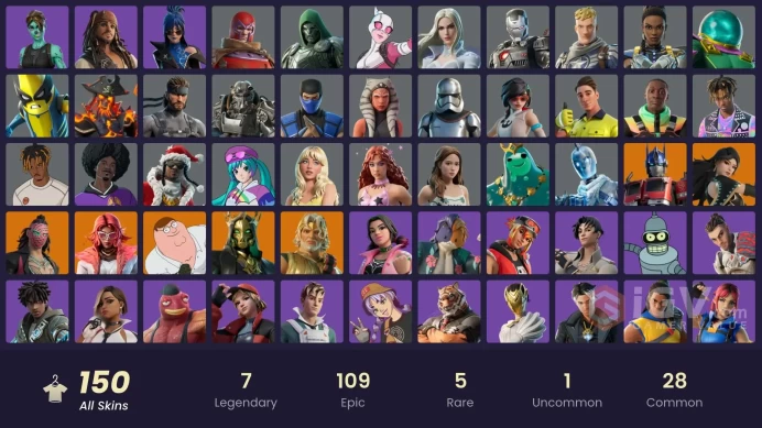  ACC280 Fortnite Account [PC] 150 skins | Hades | Optimus Prime | Kado Thorne | Era | Valeria | Zeus | Peter Griffin | Poseidon | Apprentice Evi