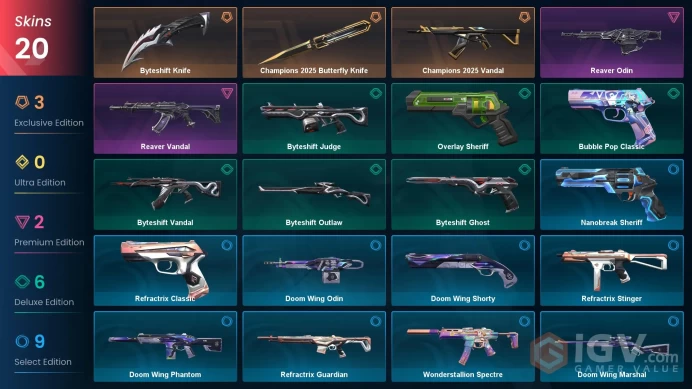 EU/TR | Champions 2025 Bundle [Champions 2025 Butterfly Knife + Champions 2025 Vandal], Reaver Vandal, Reaver Odin, Byteshift Knife