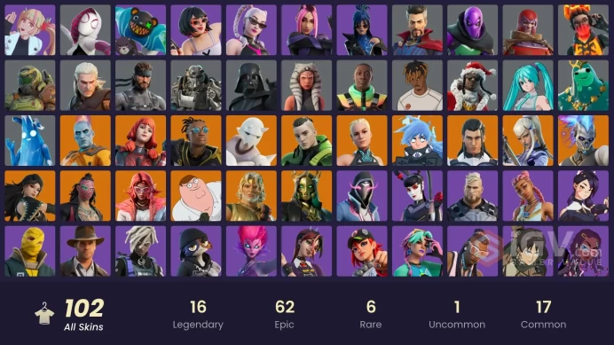 ACC281 Fortnite Account [PC] 102 skins | Snap | Hades | The Imagined | The Origin | Kado Thorne | The Ageless | Malik | Twyn | Era | Valeria | N