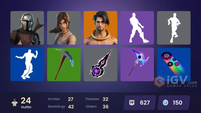 ACC283 Fortnite Account [PC] 24 skins | Kymera | Menace | Predator | Spire Assassin | Joey | Raz | Mandalorian | Lara Croft | Ruby Shadows | Ney