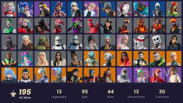  ACC284 Fortnite Account [PC] 195 skins | Championship Aura | P.A.N.D.A Team Leader | Midas Rex | Joltara | Leviathan | Optimus Prime |900 VB