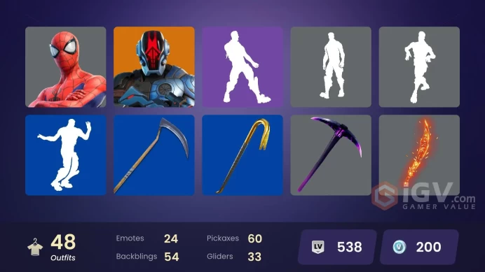 ACC285 Fortnite Account [PC] 48 skins | The Foundation | The Origin | Ronin | The Imagined | Dark Red Knight | Dark Jonesy | Dark Wild Card | Sp