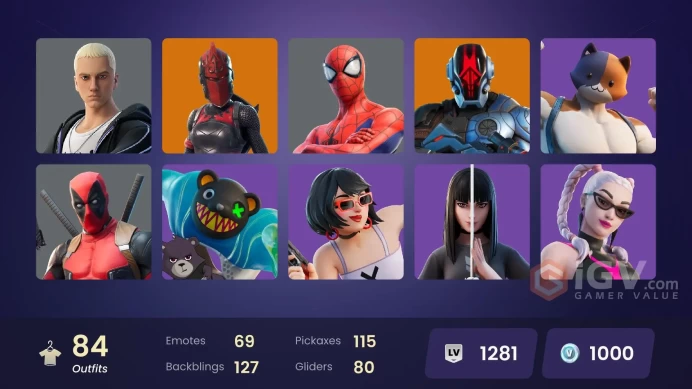 ACC286 Fortnite Account [PC] 84 skins | Keri Commander | Malik | Valeria | Snap | Joltara | The Foundation | Ronin | Red Knight| 1000 VB