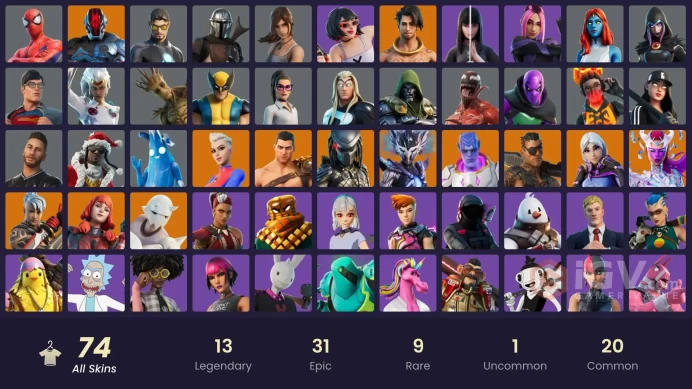ACC289 Fortnite Account [PC] 74 skins | Kymera | Torin | Snap | The Cube Queen | The Foundation | Ronin | Menace | Predator | Dynamo Dancer | Sp